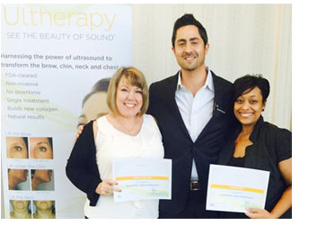 Renewal team receiving their Ultherapy training certificates